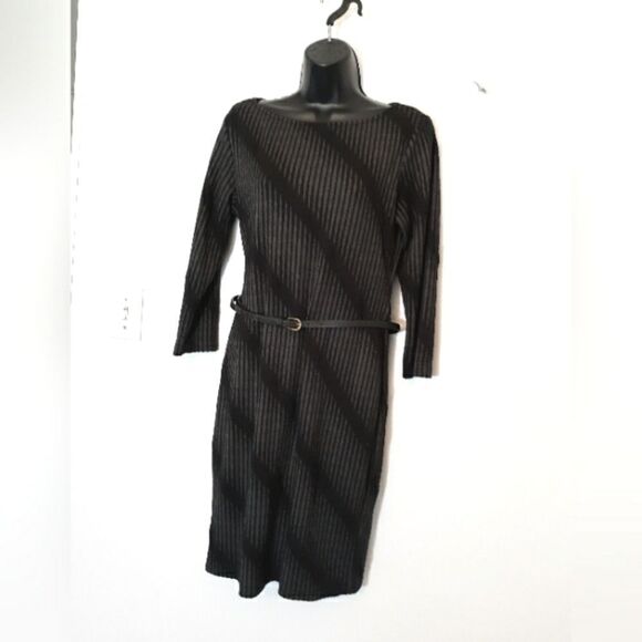 Sharagano Dresses & Skirts - Sharagano black and gray striped dress